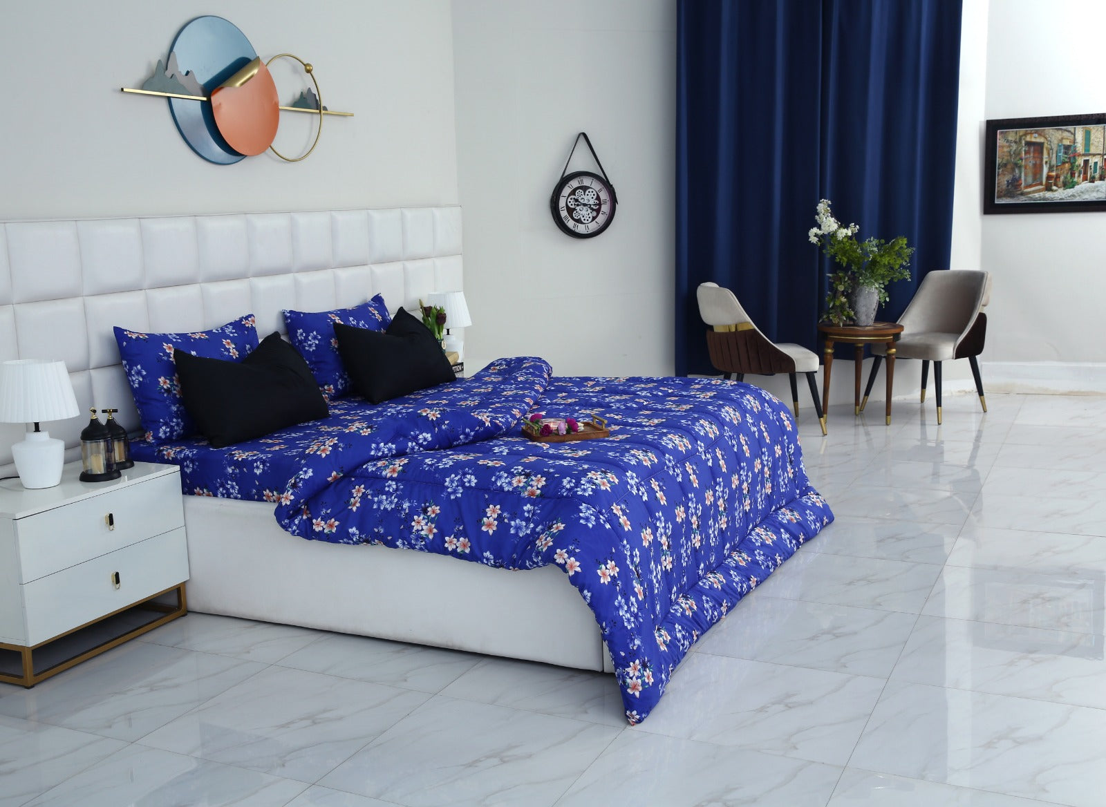 6 PCs Summer Comforter Set-Phlox Bed Spread Apricot