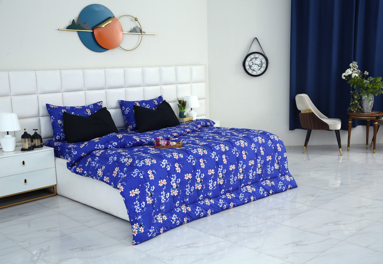 6 PCs Summer Comforter Set-Phlox Bed Spread Apricot
