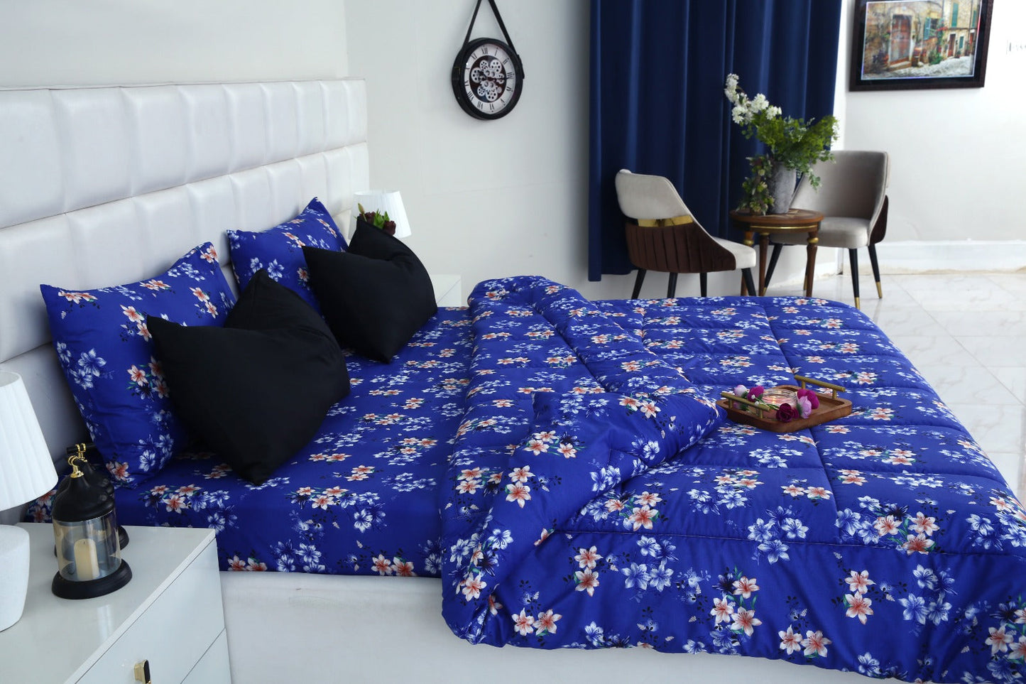 6 PCs Summer Comforter Set-Phlox Bed Spread Apricot