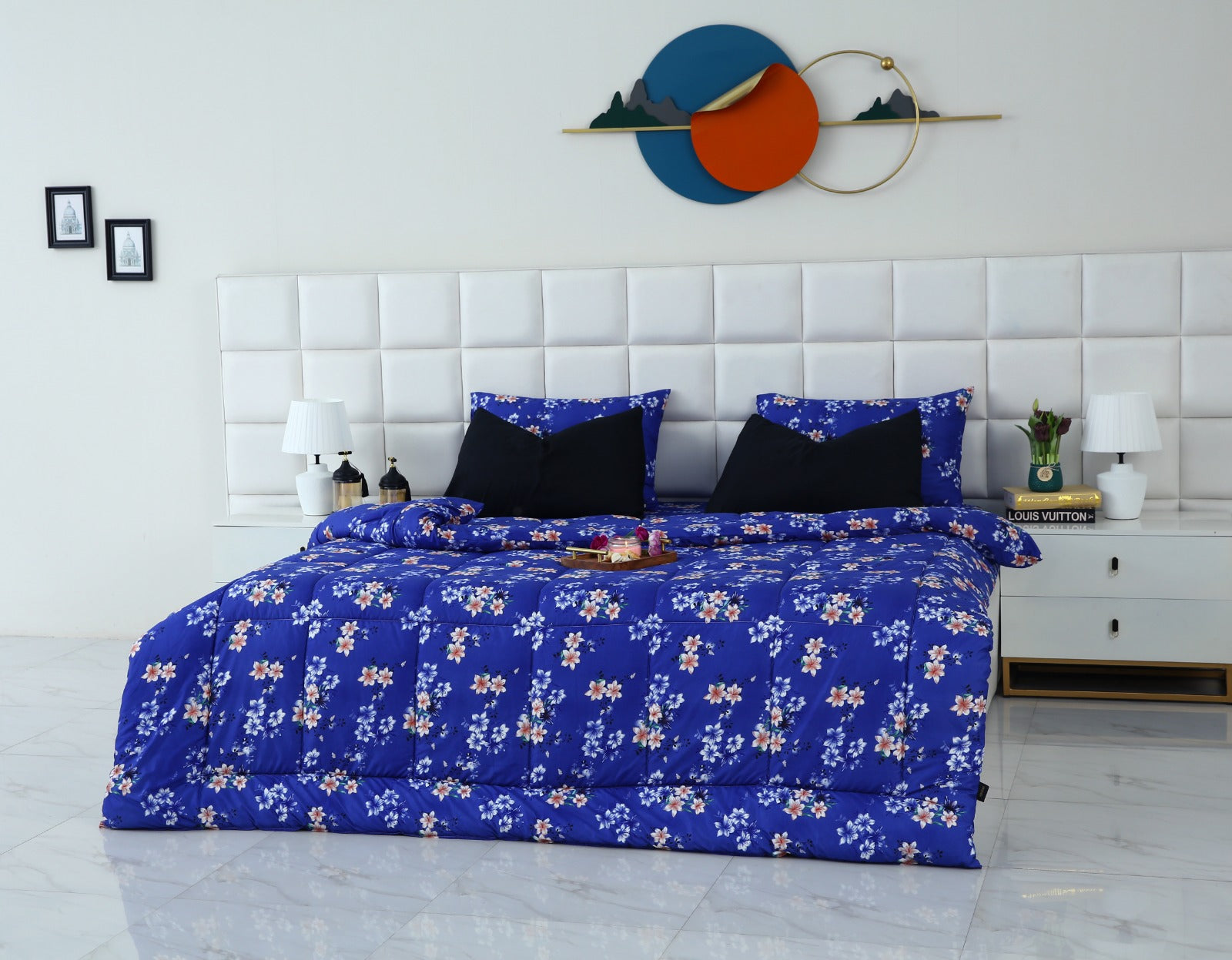 6 PCs Summer Comforter Set-Phlox Bed Spread Apricot