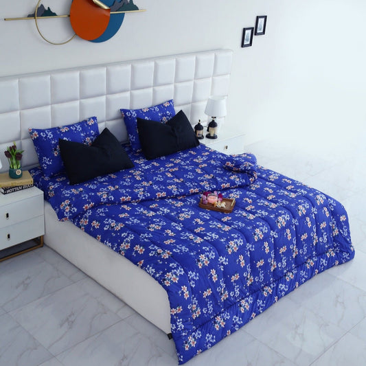6 PCs Summer Comforter Set-Phlox Bed Spread Apricot