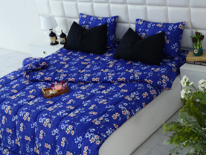 6 PCs Summer Comforter Set-Phlox Bed Spread Apricot