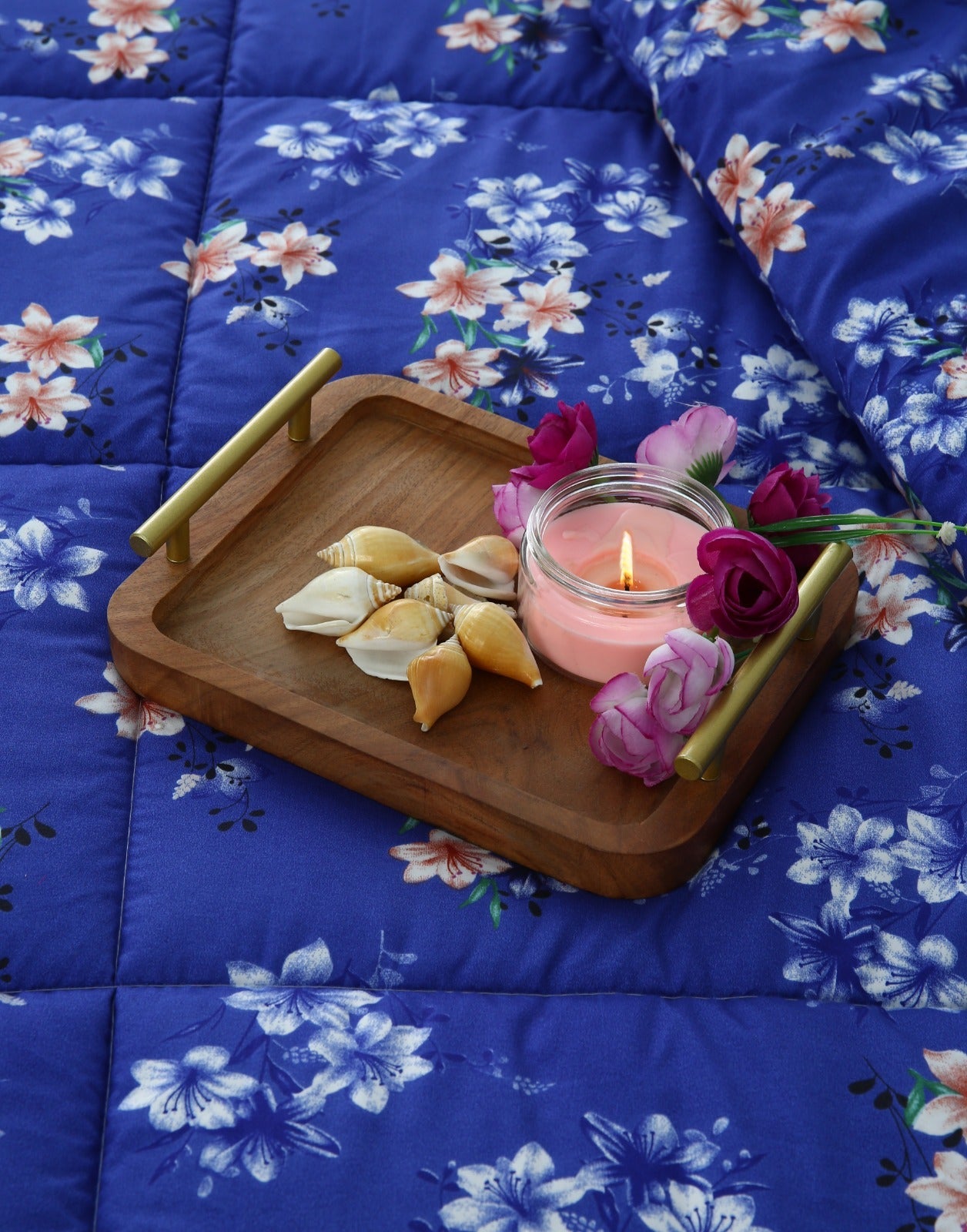 6 PCs Summer Comforter Set-Phlox Bed Spread Apricot