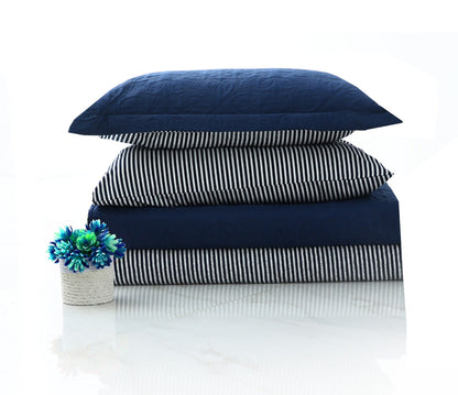 6 PCs Dyed Bed Spread Set-Navy Blue Bed Spread Apricot