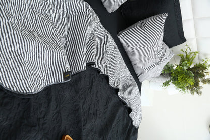 6 PCs Dyed Bed Spread Set-Black Bed Spread Apricot