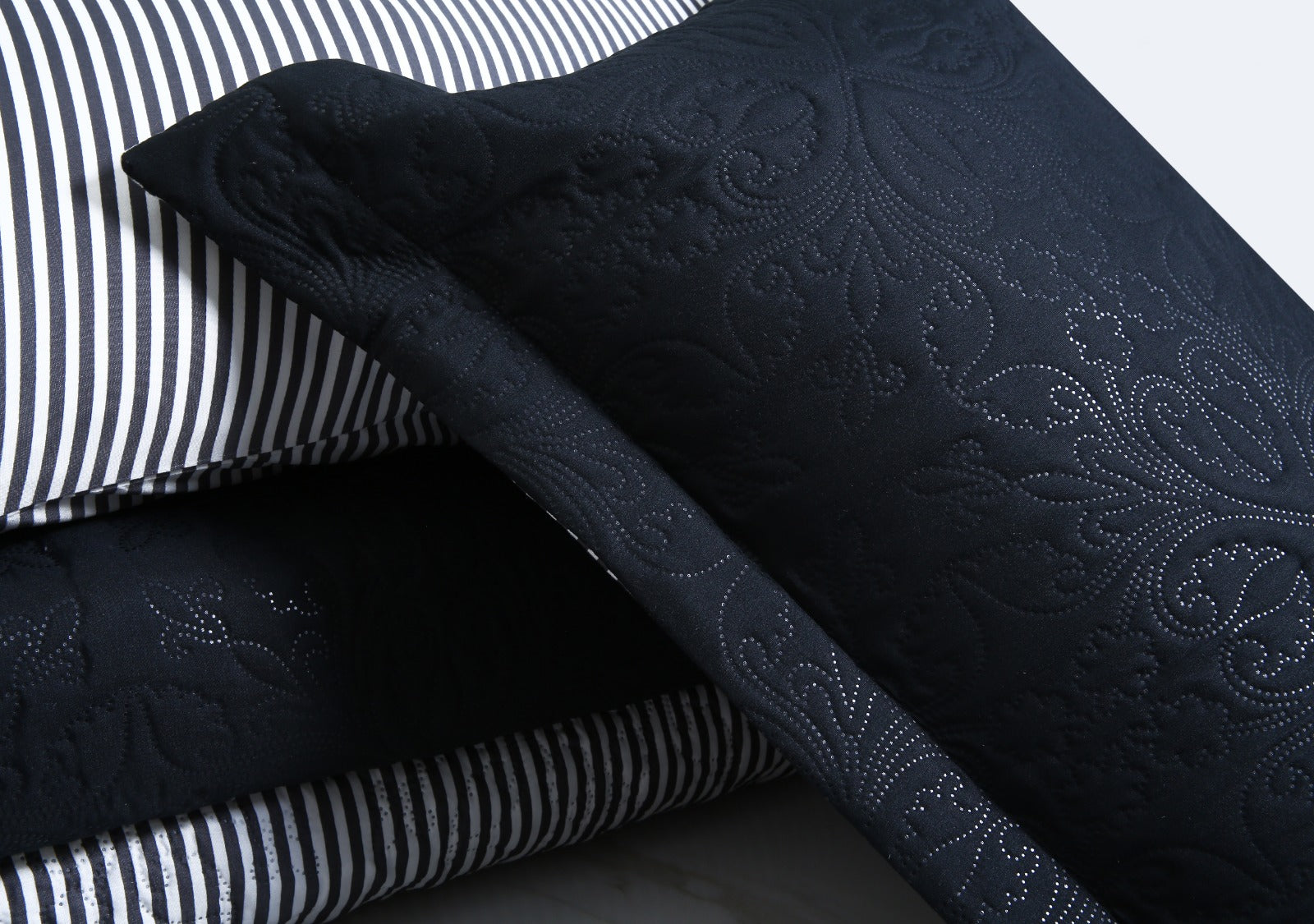 6 PCs Dyed Bed Spread Set-Black Bed Spread Apricot