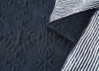 6 PCs Dyed Bed Spread Set-Black Bed Spread Apricot
