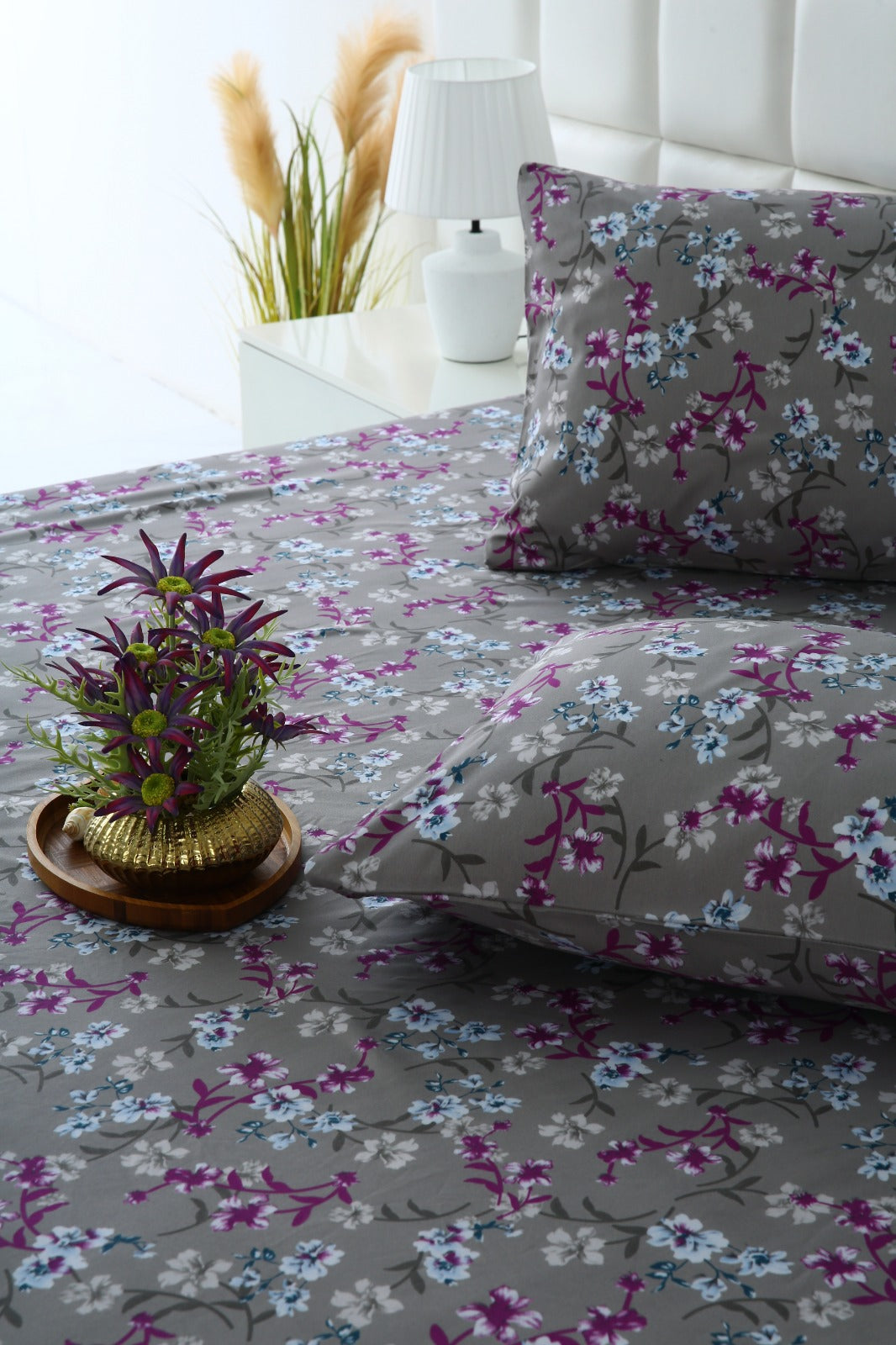 Fitted Bed Sheet-Spring Flowers Fitted Sheets Apricot