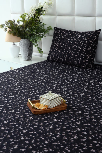 2Pcs Single Bed Sheet-White Jazmin