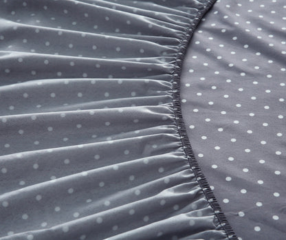 Fitted Bed Sheet-Grey Polka Fitted Sheets Apricot