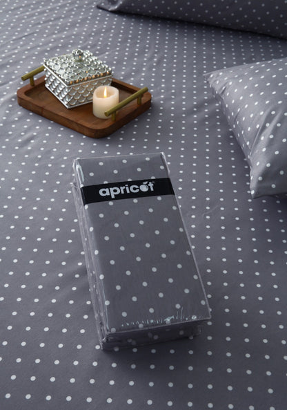 Fitted Bed Sheet-Grey Polka Fitted Sheets Apricot