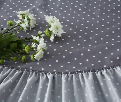 Fitted Bed Sheet-Grey Polka Fitted Sheets Apricot