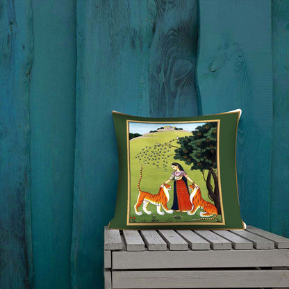 Digital Printed Cushions Assorted 6 PCs-Mughal Art cushions Apricot