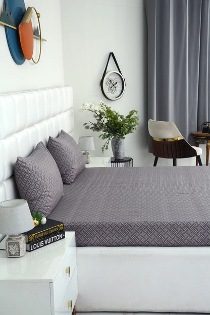 Fitted Bed Sheet-Light Plaid Fitted Sheets Apricot