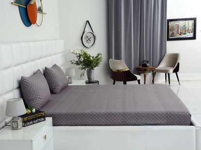 Fitted Bed Sheet-Light Plaid Fitted Sheets Apricot