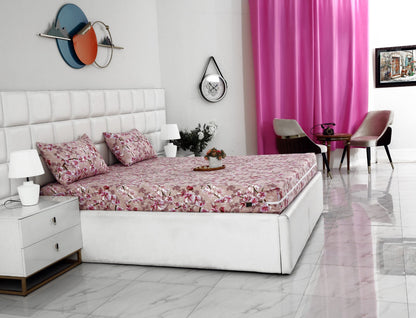 Zipper Mattress Cover Printed-Bloom Bliss Protectors Apricot