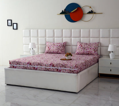 Zipper Mattress Cover Printed-Bloom Bliss Protectors Apricot