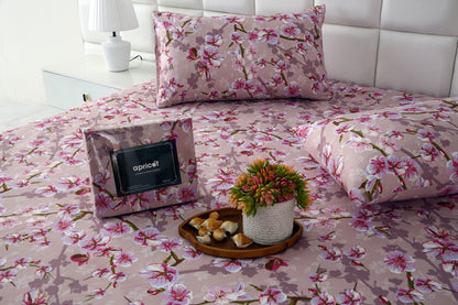 Zipper Mattress Cover Printed-Bloom Bliss Protectors Apricot