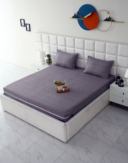 Zipper Mattress Cover Printed-Light Plaid Protectors Apricot