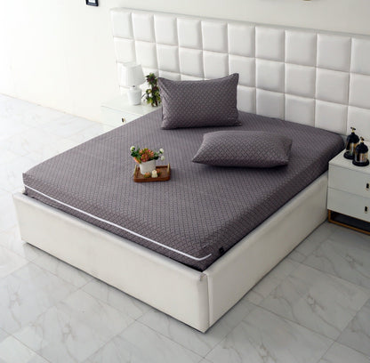 Zipper Mattress Cover Printed-Light Plaid Protectors Apricot