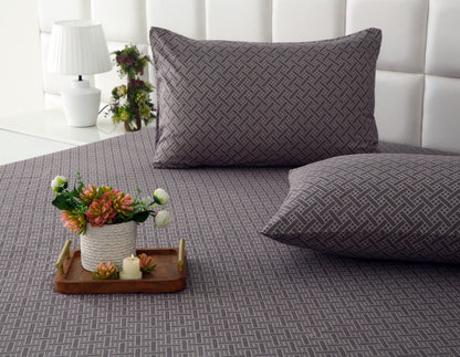 Zipper Mattress Cover Printed-Light Plaid Protectors Apricot
