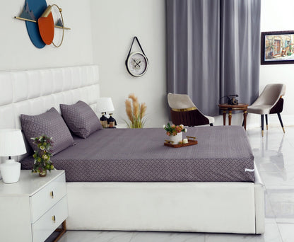 Zipper Mattress Cover Printed-Light Plaid Protectors Apricot