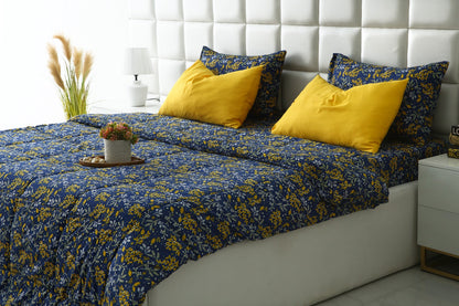 6 PCs Summer Comforter Set-Daffodil Bed Spread Apricot