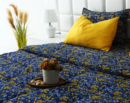 6 PCs Summer Comforter Set-Daffodil Bed Spread Apricot