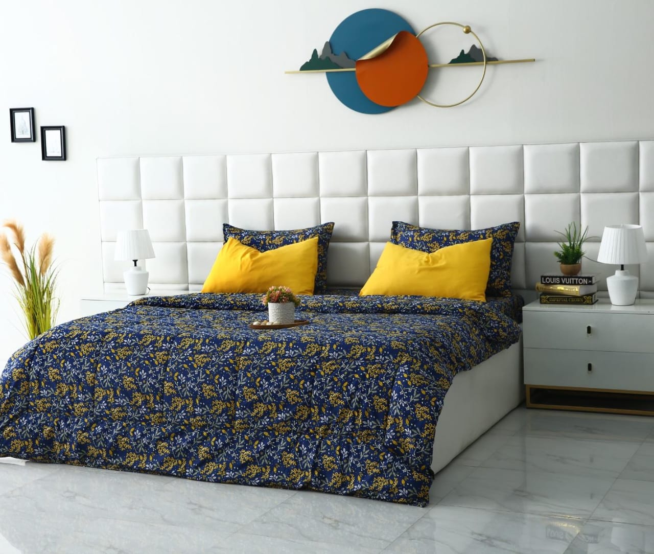 6 PCs Summer Comforter Set-Daffodil Bed Spread Apricot