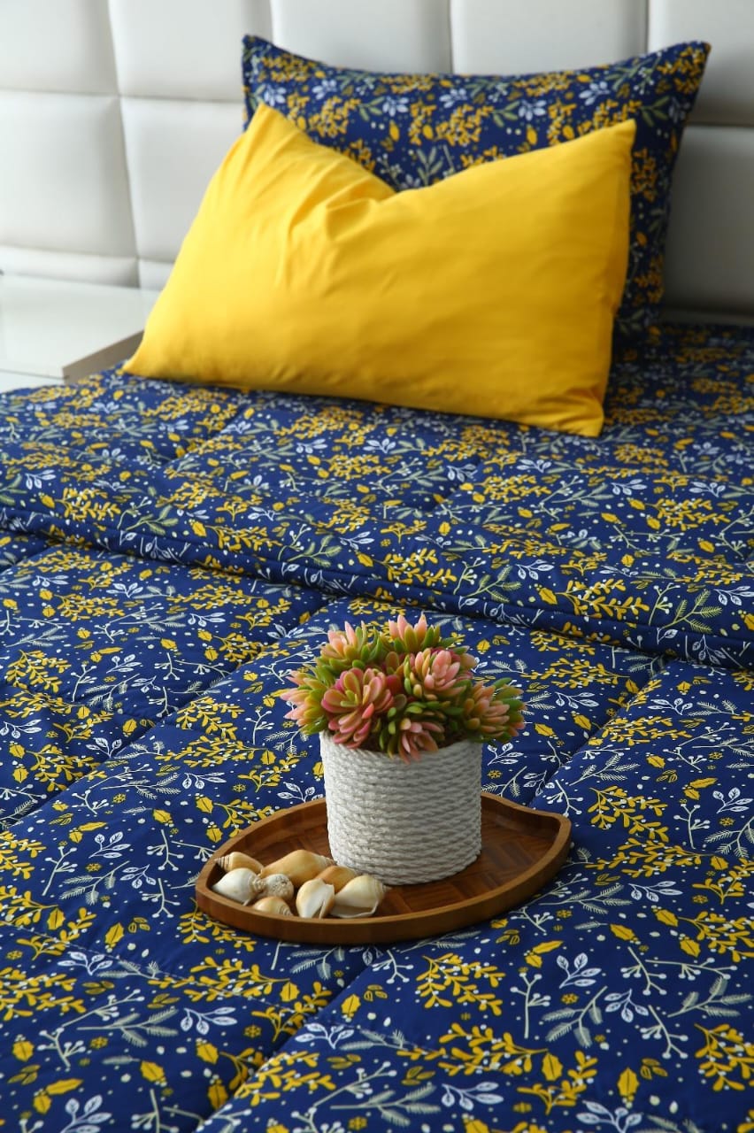 6 PCs Summer Comforter Set-Daffodil Bed Spread Apricot