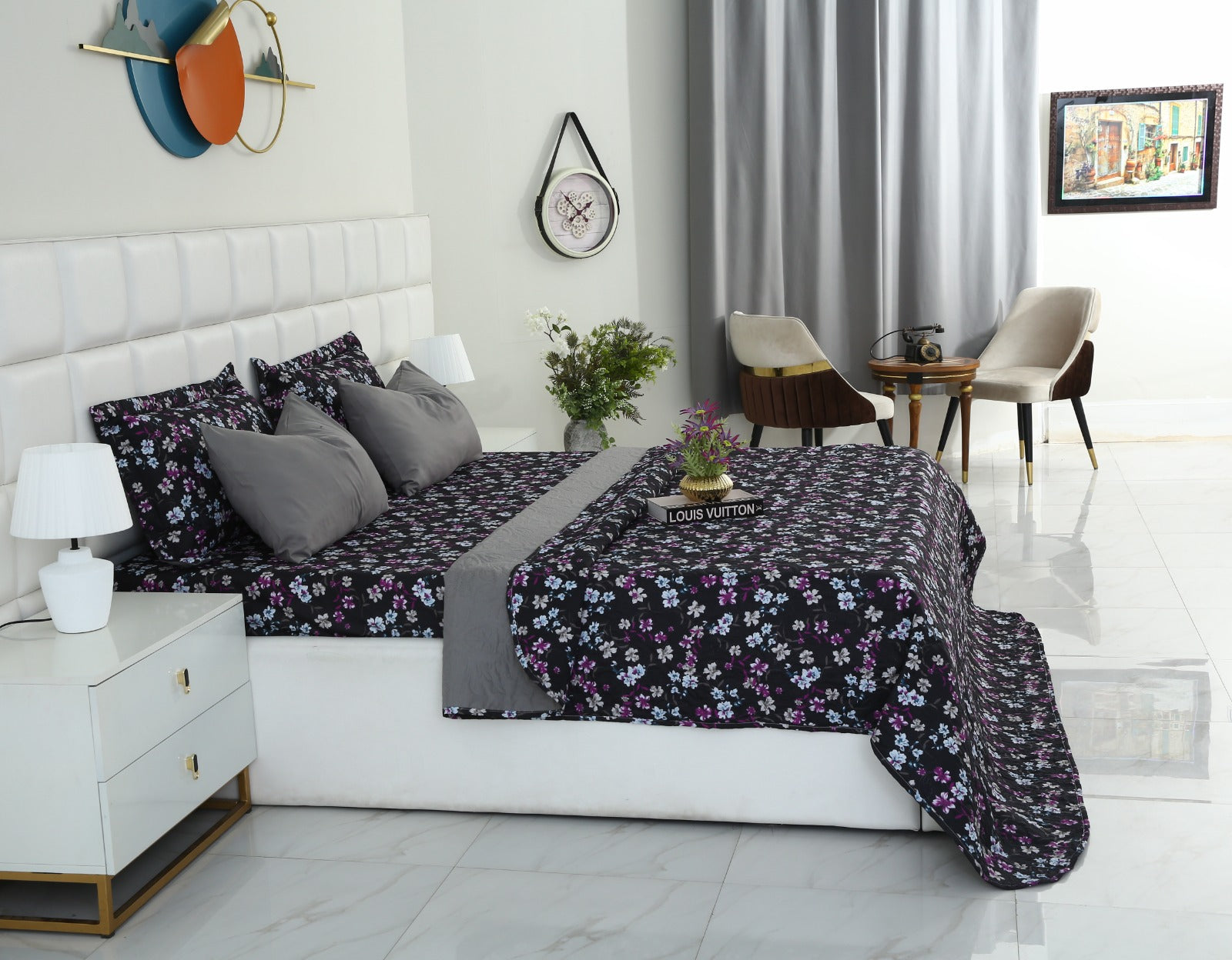 6 PCs Dyed Bed Spread Set-Rosemary Bed Spread Apricot