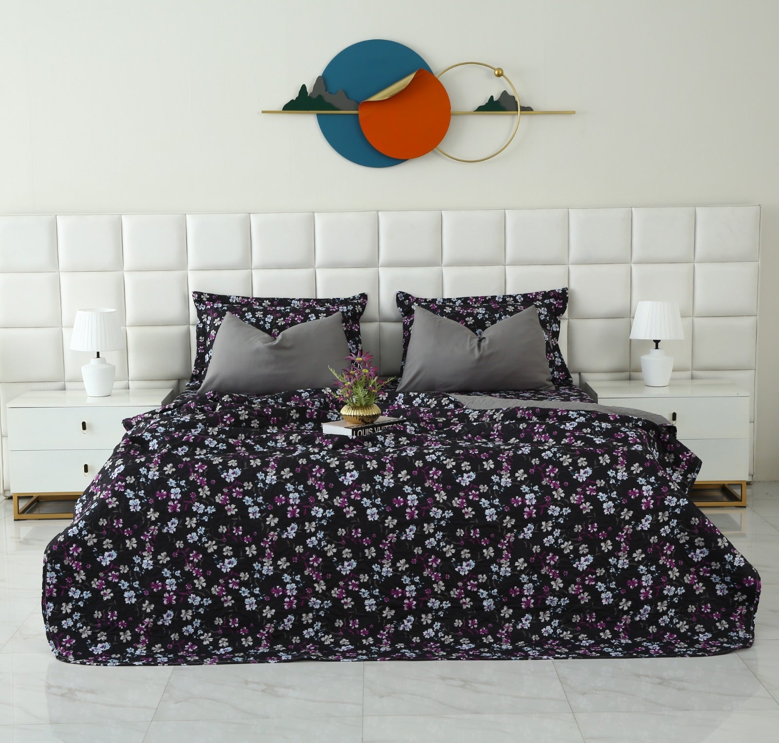 6 PCs Dyed Bed Spread Set-Rosemary Bed Spread Apricot