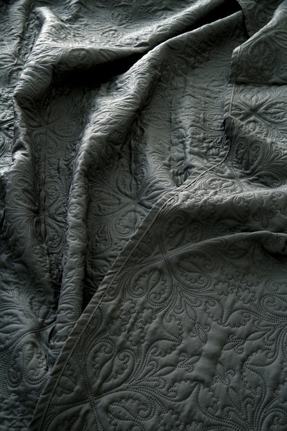 6 PCs Luxury Bed Spread Set-Grey Bed Spread Apricot