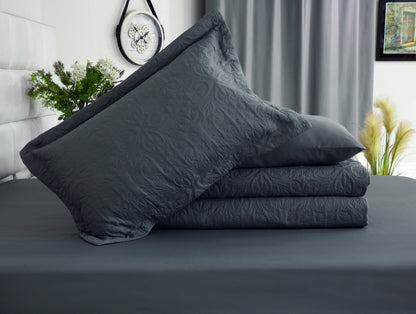 6 PCs Luxury Bed Spread Set-Grey Bed Spread Apricot