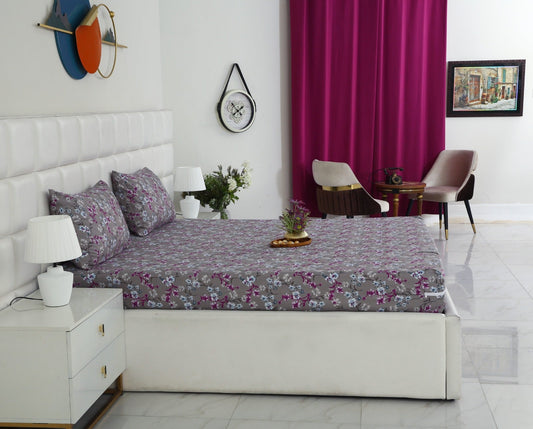 Zipper Mattress Cover Printed-Spring Flowers Protectors Apricot
