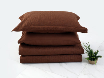 6 PCs Luxury Bed Spread Set-Brown Bed Spread Apricot