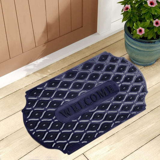 Outdoor Indoor Antislip Door Mat WELCOME-SA2553-10(Blue) Door Mats Apricot