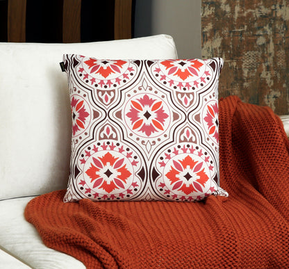 4 PCs Digital Printed Cotton Cushions-Spring Slumber cushions Apricot