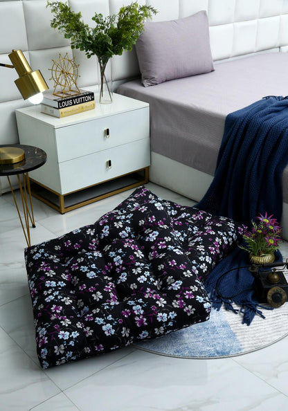 Digital Printed Square Floor Cushions-Rosemary cushions Apricot