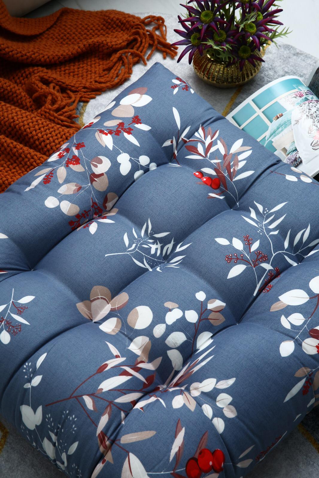 Digital Printed Square Floor Cushions-Cherries cushions Apricot