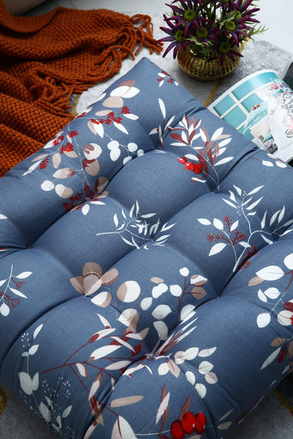 Digital Printed Square Floor Cushions-Cherries cushions Apricot