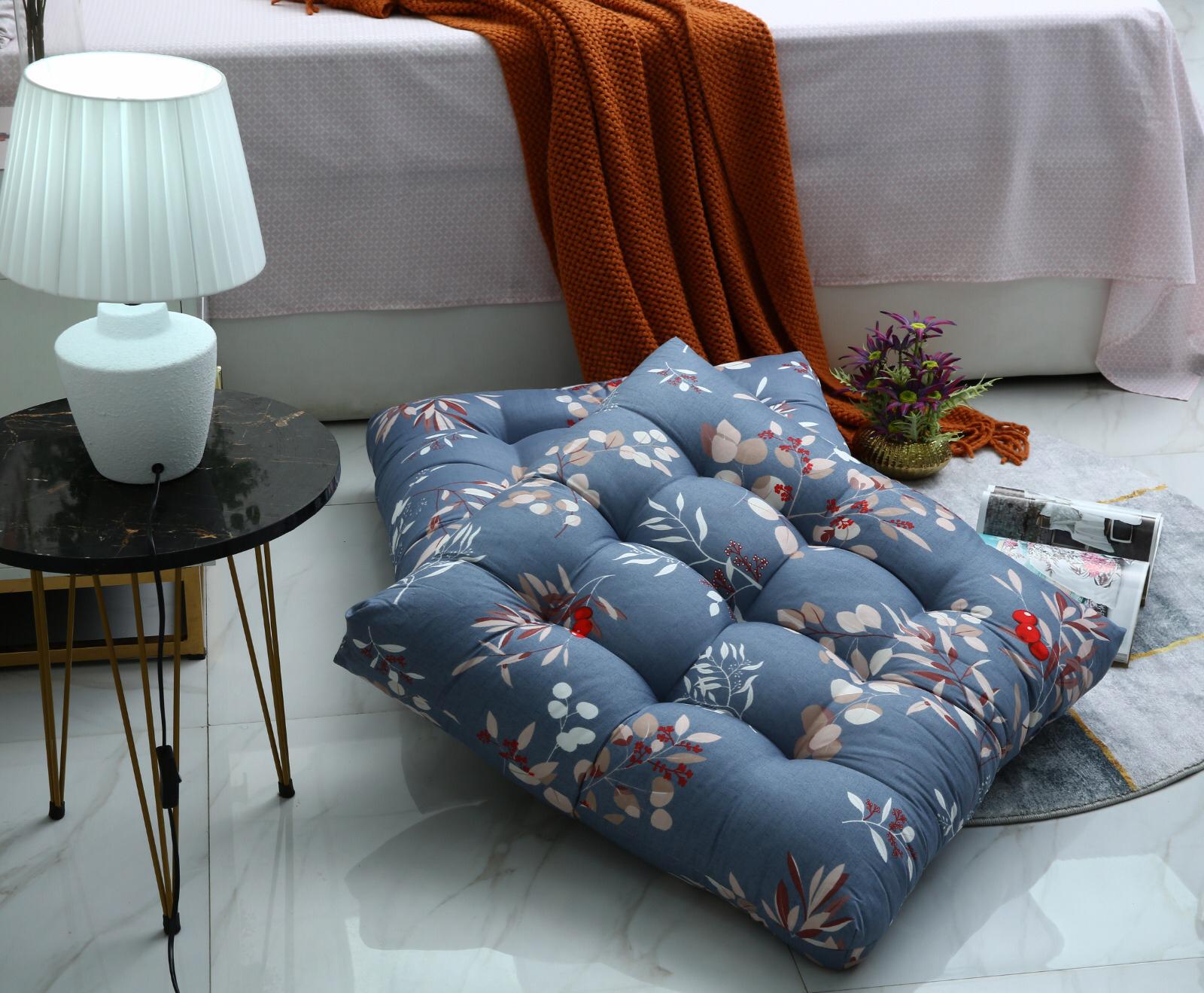 Digital Printed Square Floor Cushions-Cherries cushions Apricot