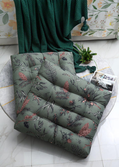 Digital Printed Square Floor Cushions-Summer Slumber cushions Apricot