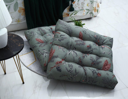 Digital Printed Square Floor Cushions-Summer Slumber cushions Apricot
