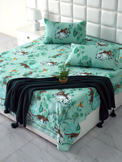 3 PCs Double Bed Sheet-DB233 Bed Sheets Apricot