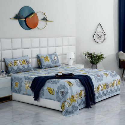 3 PCs Double Bed Sheet-AP0052 Bed Sheets Apricot