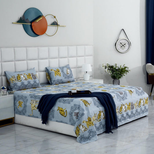 3 PCs Double Bed Sheet-AP0052 Bed Sheets Apricot