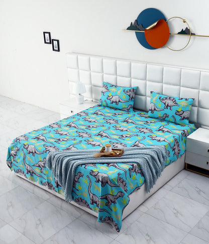 3 PCs Double Bed Sheet-DB195 Bed Sheets Apricot