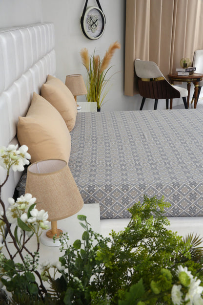 Zipper Mattress Cover Printed-Retro Protectors Apricot