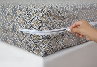 Zipper Mattress Cover Printed-Retro Protectors Apricot